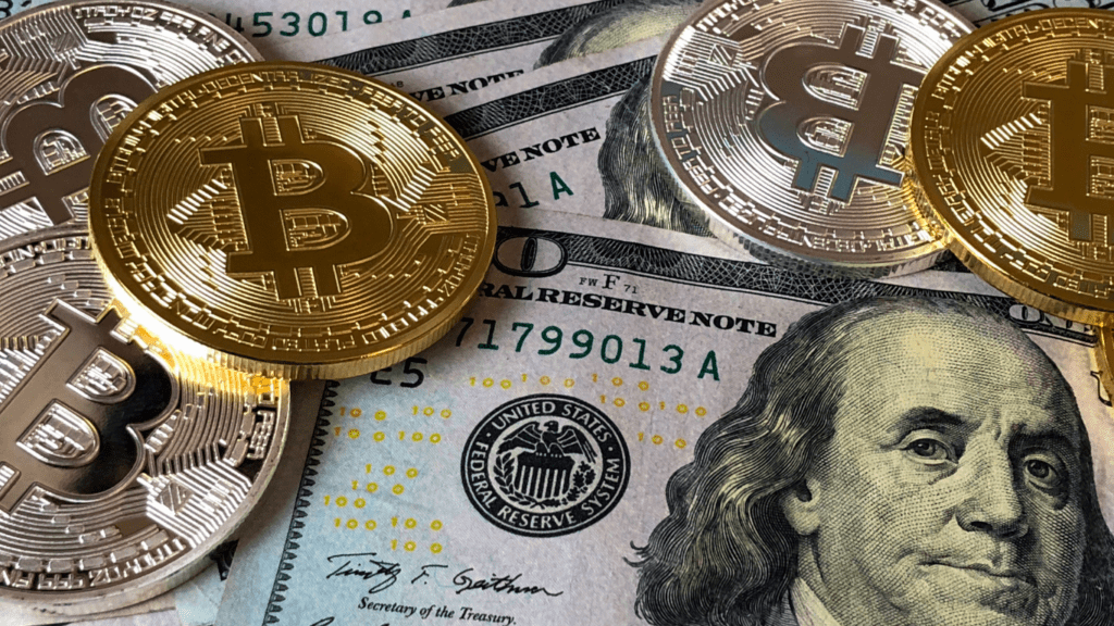 close up image of bitcoin