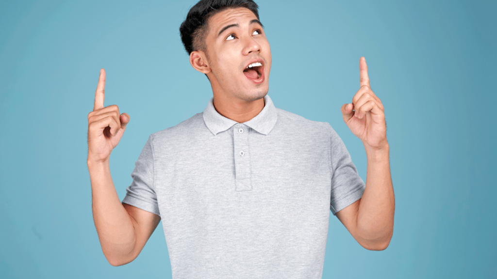 image of a person pointing