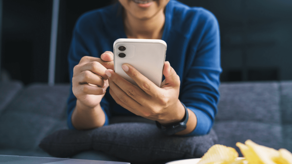 a person holding a smart phone
