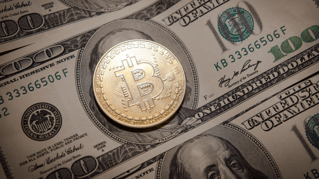 close up image of bitcoin