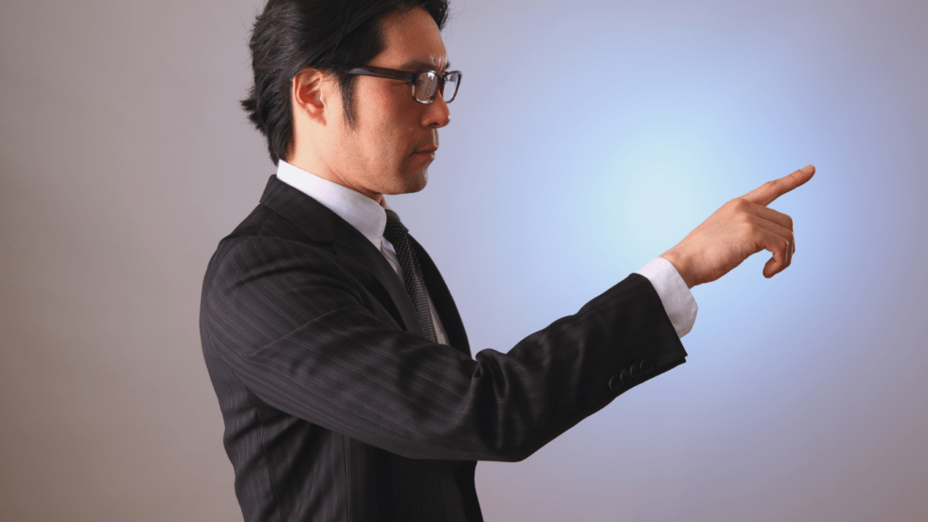 image of a person pointing